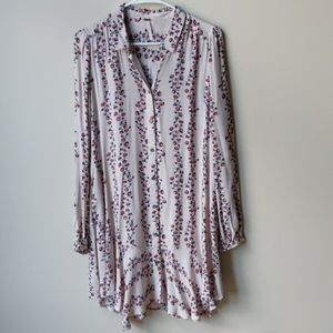 FREE PEOPLE Slubby Crinkle Drop Waist Dress Small